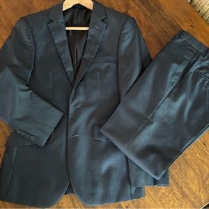 Men’s Steel Gray/Blue Pant & Jacket Suit Excellent